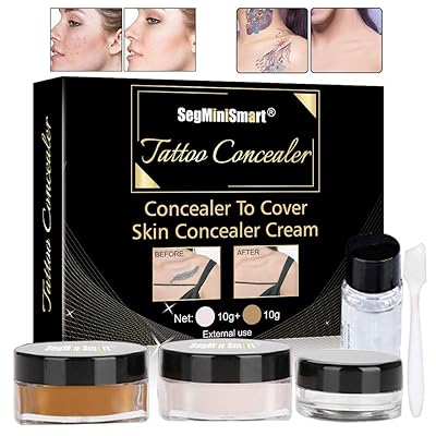 Tattoo Concealer,Scar Concealer,Makeup Concealer,Cover Tattoo,BirthmarksVitiligo, Waterproof Concealer, Professional Waterproof Tattoos Cover Up Makeup Concealer Set