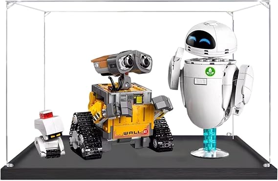 Acrylic Display Case for Lego 43279 Wall-E and Eva Building Set Dustproof Display Box & Showcase, Display Box Compatible with Lego 43279 -Only Display case(3mm Black Base)