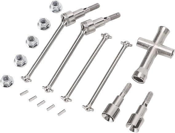 RC Car Drive Shaft, Front Rear Dog Bone Cup Size, Smooth Angle Design, Fit for SCY 1/16 16103 16201 16101 16102 Pro RC Cars Drive Shaft Made of Steel, Top Performance RC Car