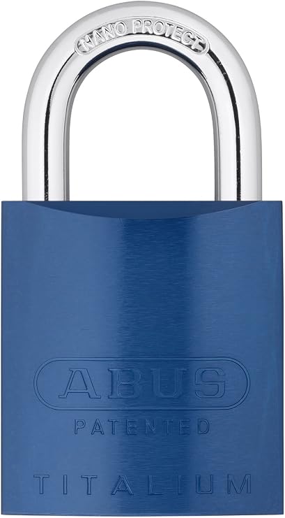ABUS 83AL/45-300 S2 Schlage Rekeyable Padlock Aluminum Body with 1-Inch Shackle, Blue Zero-Bitted