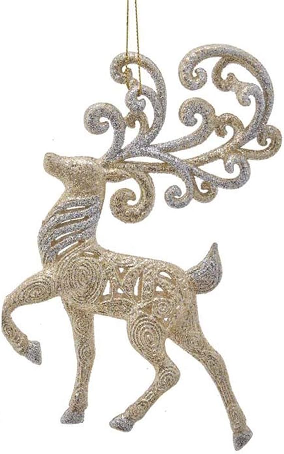 Kurt Adler Platinum Reindeer Ornament 6 Inches