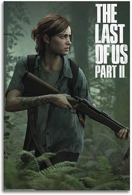 BONOOL The Last of Us Game Poster Ellie Poster Canvas 90s Wall Art Room Aesthetic Posters 12x18inch30x45cm Unframe-style
