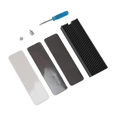 M.2 Heatsink, M.2 2280 SSD Heatsink with Thermal Silicone Pad Aluminum Alloy Support Single Double Sided Nvme Heatsink Low Profile Nvme Heatsink M2 SSD Cooling Black