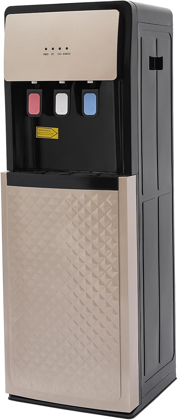 Water Coolers 5 Gallon Bottom Load,Hot/Cold Water Cooler Dispenser with Indicator Lights, Top Loading Water Dispenser for Offices, Nurseries, Homes, Gyms, Kitchens, Apartments (Champaign Gold)