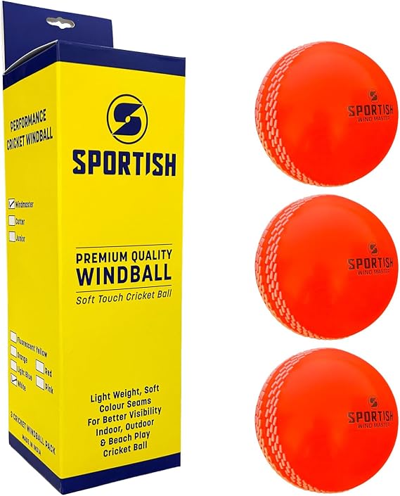 Soft Wind Cricket Balls Pack of 3/6 – Lightweight Training & Practice Balls