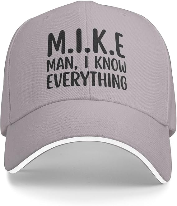 M.I.K.E. Mike Knows Everything Cap Dad Hat Baseball Caps Gray