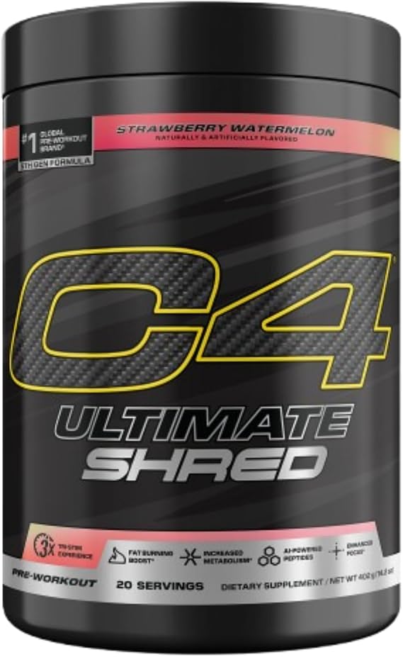 C4 Ultimate Shred Pre Workout, Thermogenic, Strawberry Watermelon, 20 Serv