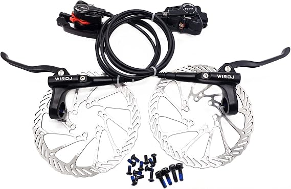 Mountain Bike Hydraulic Disc Brake Set, Front & Rear Disc Brake Kit Fit Bicycle MTB XC Trail, e-Bike, Fat Bike, Upgrade kit for Mechanical Disc Brake (Black - Bike Hydraulic Disc Brake Set)