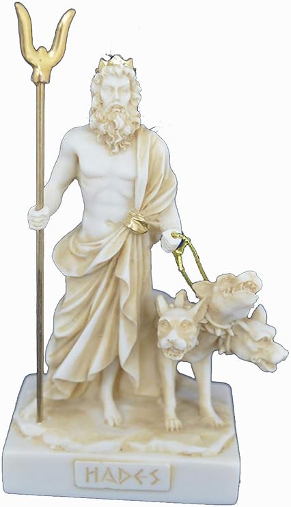 Estia Creations Hades Cerberus Sculpture Ancient Greek God of The Underworld Aged Artifact