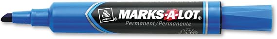 Avery 07886 Marks-A-Lot Regular Desk-Style Permanent Marker, Chisel Tip, Blue, Dozen