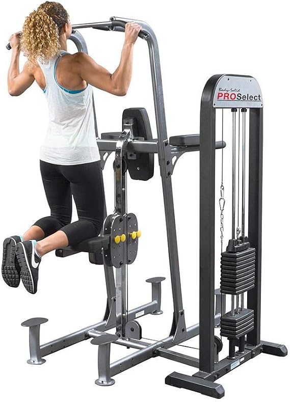 Body-Solid (FCD-STK) Selectorized Knee Lift Tower Station with Weight Assist Commercial and Home Gym Exercise Workout Equipment, 210 lb. Stack