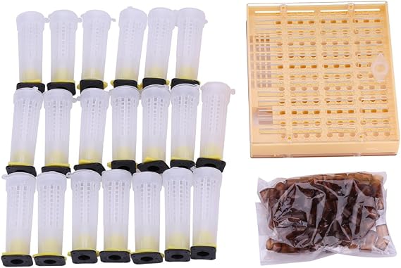 Pilipane Beekeeping Bee Beekeeper Queen Rearing Kit with nicot Queen Rearing System Equipment Tools , Complete Bee Queen Rearing Cup Kit System Beekeeping Equipment Tools