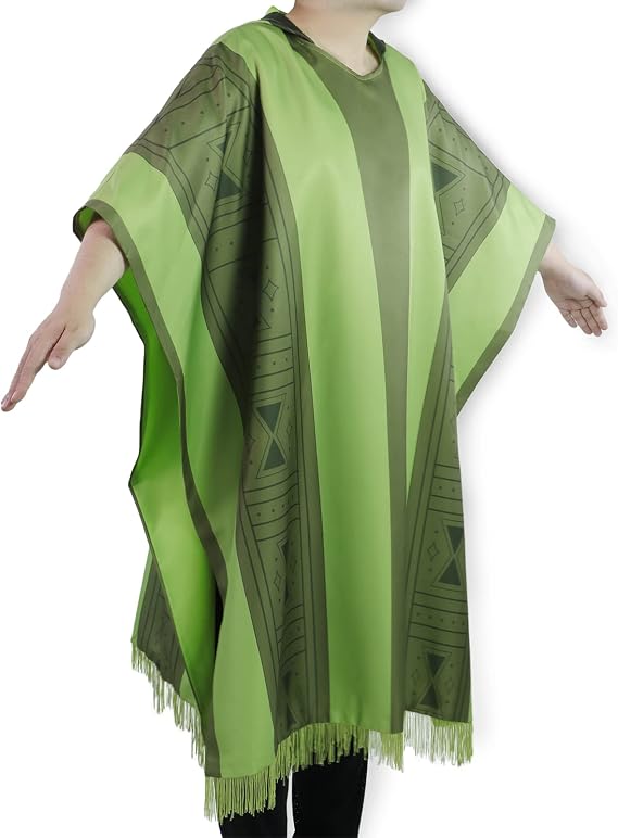 Mens Green Cape Costume Poncho Adult Halloween Cosplay Cloak Outfits