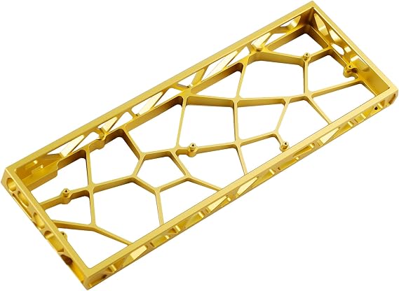 YMDK 60% Hollow60 V3 GH60 Aluminum Case for Wooting60HE Poker2 Pok3r DZ60 YD60MQ GK61 GK64 DK64 Similar to Holy60 (V3 Anodized Gold)