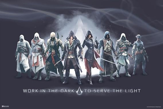 Laminated Assassins Creed Poster Work In the Dark to Serve the Light Syndicate Poster Dry Erase Wall Art 12x18