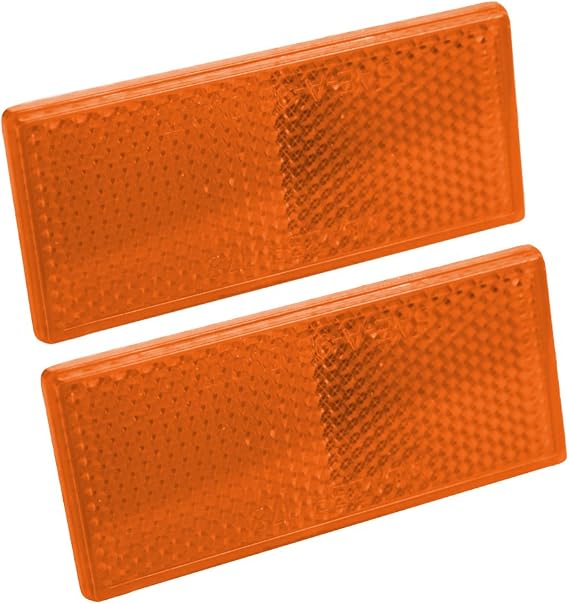 Blazer International B178SAW Rectangular Stick-On Reflector, Amber, 2 Pack