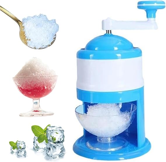 Shaved Ice Machine Manual Ice Shaver DIY Crushed Maker Portable Snow Cone Machine with Hand Crank for Party Making Snowcones Cream and Slushy
