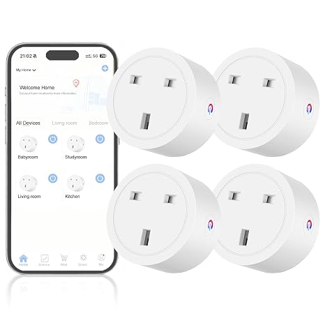 Smart Plug 13A, Alexa Plug with Energy Monitoring 2.4GHz
