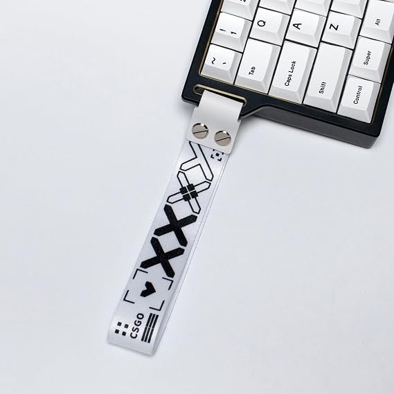 Sumgsn Custom Keyboard Strap with Self-Adhesive Compatible with for ATK68 Mu68 Wooting 60he Keyboard 95% 75% 65% 60% Mechanical Keyboards (White)