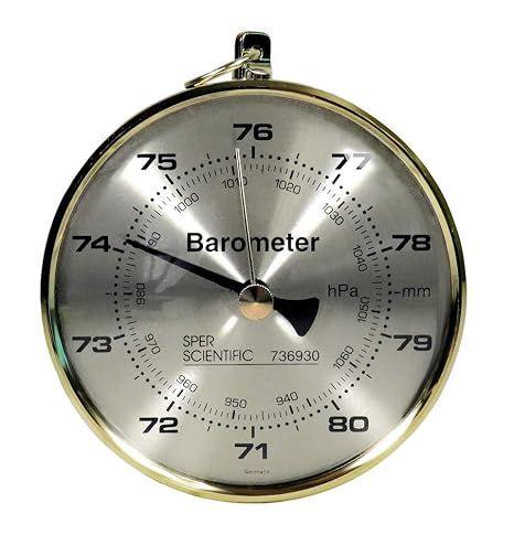 Sper Scientific Dial Barometer 736930 - Compact & Lightweight Dual-Scale Barometer Provides Accurate Readings in hPa and mm - for Classroom, Lab & Industrial Use - 2 pc