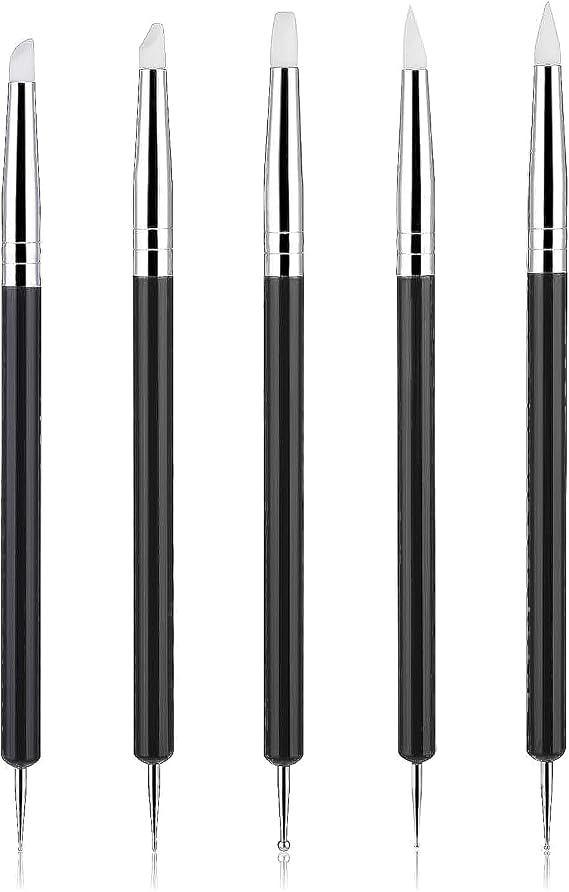 5 PCS Clay Tools, Clay Sculpting Tools, Clay Modelling Tools, Silicone Sculpting Tools, for Pottery Sculpture Cake Fondant Decoration(Black)