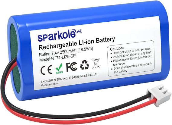 7.4V 2500mAh Li-ion Rechargeable Battery for Speaker/Remote Control Toy/Bluetooth Boom Box/Portable DVD Player/Outdoor Lighting