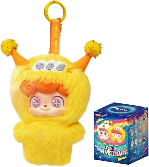 CALEMBOU Plush Blind Box, Cute Q.Kid Wave Club Series Soft Stuffed Vinyl Plush Blind Box Keychain, Kawaii Mystery Bag Charms Collectible for Birthday Christmas