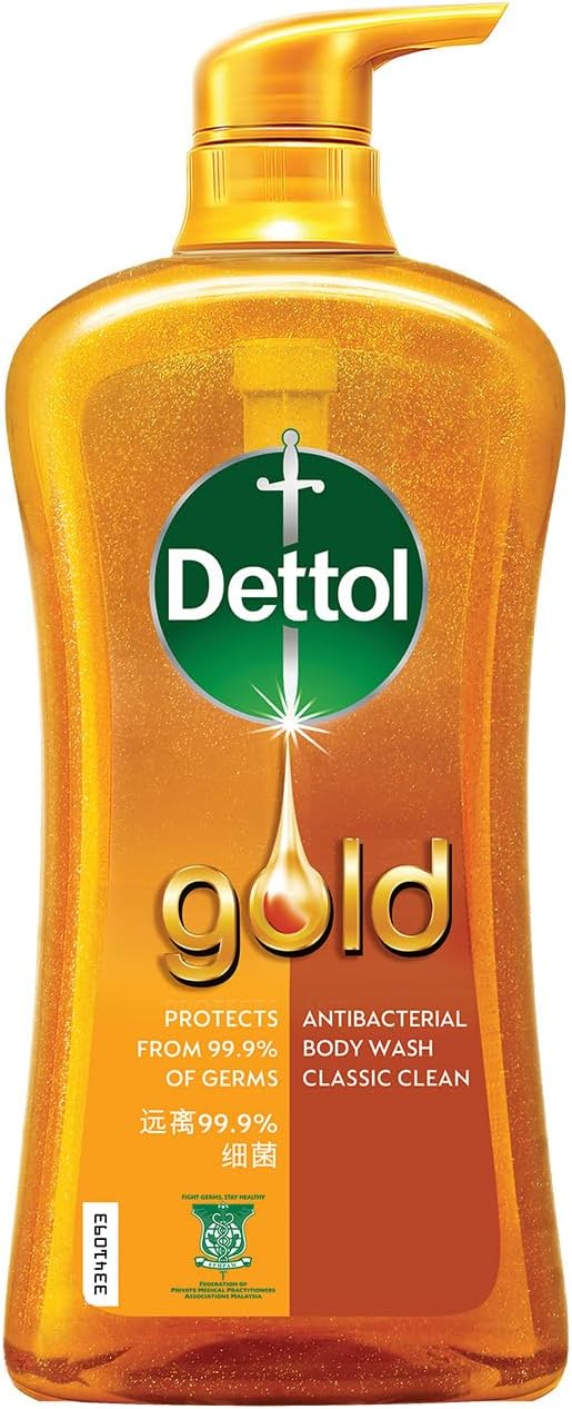 Dettol Anti Bacterial pH-Balanced Body Wash, Gold, 33.2 oz 950 g