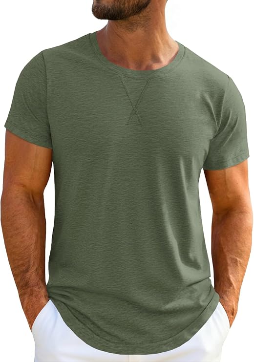 UNCLECAT Mens Short Sleeve T-Shirts Crew Neck Casual Shirt Summer Classic Basic Lightweight Fashion Tees