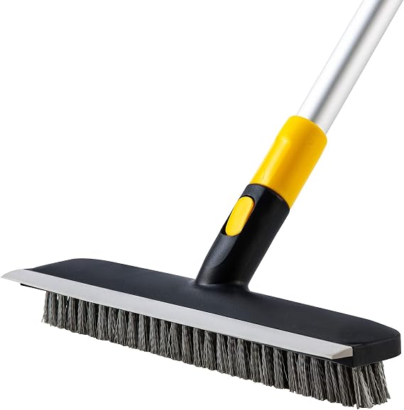 Yocada Floor Scrub Brush Telescopic Handle 2 in 1 Scrape Brush 55.9 inch