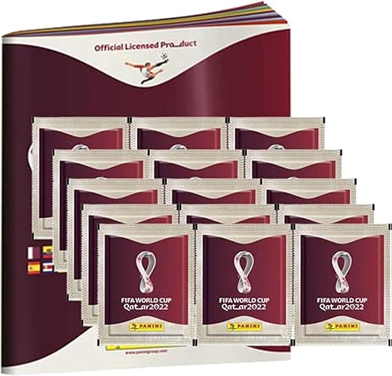 Panini FIFA World Cup Qatar 2022 Official Sticker Series (1 x Softcover Album + 15 x Packs)