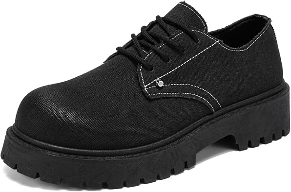 Mens Durable Toe Protective Work Shoes, Oxford Leather, Stylish Dress, Non - Slip, Resistant, Thick - Soled Height - Increasing and Comfortable Casual Walking Shoes for Men