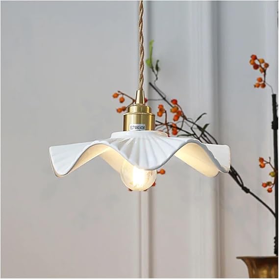 Industrial Vintage Ceramic Pendant Lighting Retro Mini Ceramic Pendant Lamp Shade Brass Finish Loft Bar Ceiling Hanging Li,Modern Lighting 1(Cool White)