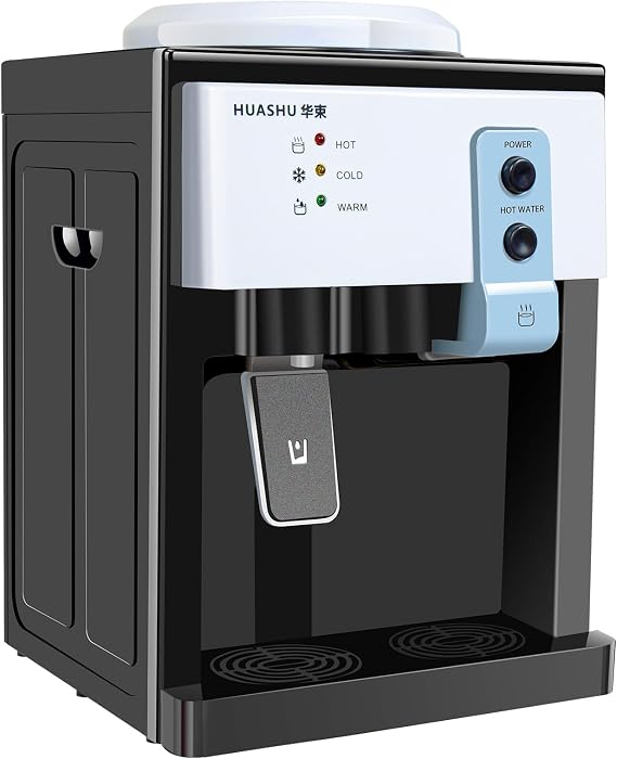 Premium Countertop Water Cooler Dispenser, Holds 4.5-18.9L, Top Loading, Hot and Cold Water, Compact Design Ideal for Homes, Kitchens, Offices, Dorms
