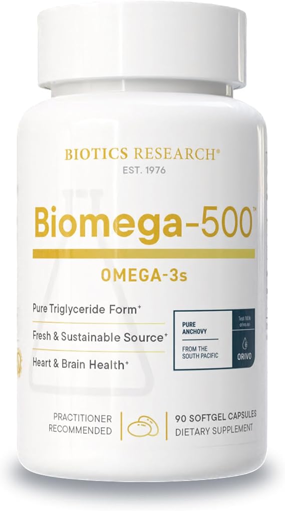 BIOTICS RESEARCH Biomega 500 mg EPA DHA Omega 3 Fish Oil Supplement 90Softg