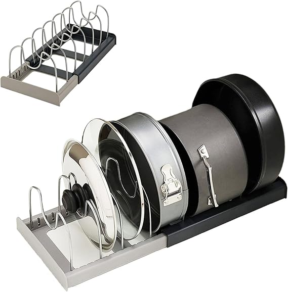 Pan Pot Lid Organizers Inside Cabinet,Pots and Pans Organizer under Cabinet