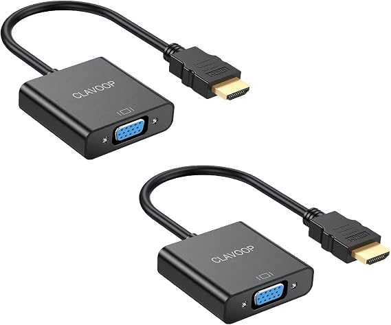 HDMI to VGA Adapter 2 Pack, HDMI to VGA Cable Adapter Male to Female Gold-Plated Unidirectional Converter Compatible for Computer, Desktop, Laptop, PC, Monitor, Projector, HDTV, Chromebook, Xbox