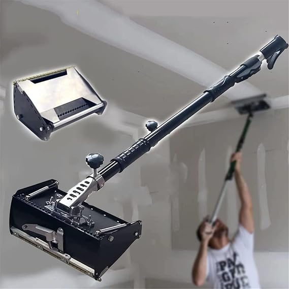 Drywall Flat Box, plastering Machine for wall8inch,10inch,12inch Wide Quick Clean, Aluminum Finishing Mud Box for Plasterboard, Wallboard, Sheetrock,12inch