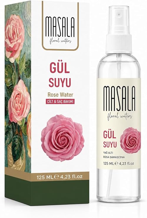 Masala Pure Rose Water 125 ml 100% Natural Oil Hydrosol - Tonic Rose Floral Water Hydrosol Tonic