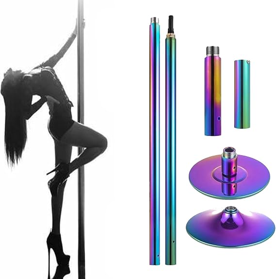Dancing Pole,Rotating Dance Pole Kit - Professional Fitness Dance Pole for Home Clubs, Portable Fitness Equipment Spinning and Static Dance Pole, Height Adjustable,3.36M-2.5M