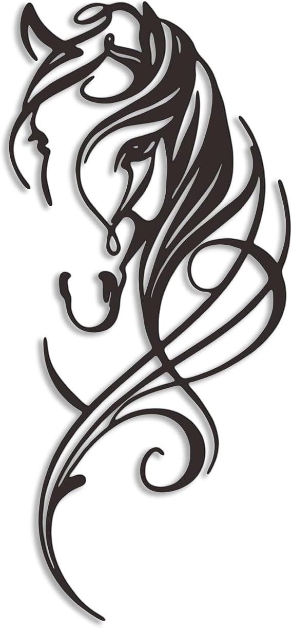 Aimery Metal Horse Wall Decor Line Art Sculptures for Bedroom Living Room