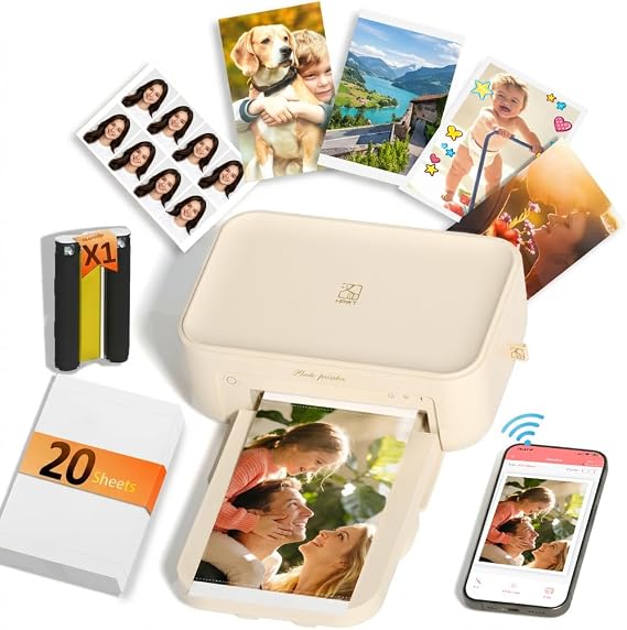 HPRT CP4100 4x6 Photo Printer, Full-Color Thermal Dye Sublimation 20 Sheets
