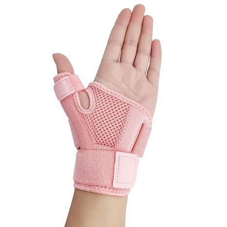 Thumb Splint for Left Right Hand - Adjustable Wrist and Thumb Support for Arthritis Pain - Support Thumb Brace for Arthritis, Tendonitis, Carpal Tunnel Pain Relief and Thumb Sprain (Pink)