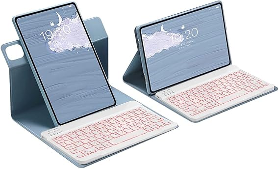 Keyboard Case for Honor Pad X9 / Pad X8 Pro 11.5" 2023-360 Rotatable-7 Color Backlit, Detachable Bluetooth Keyboard,Blue