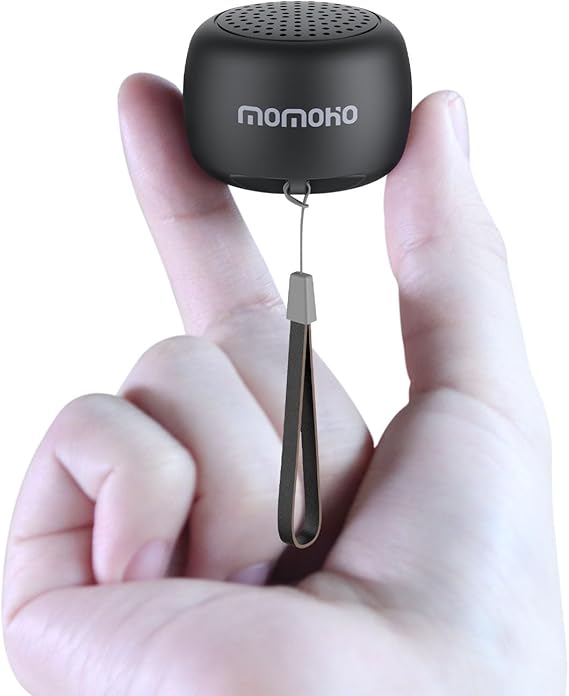 The Smallest Mini Bluetooth Speaker Wireless, Tiny Speakers with Built in Mic, TWS Portable Speaker for Indoor/Outdoor/Travel/Running/Gifts (Black)