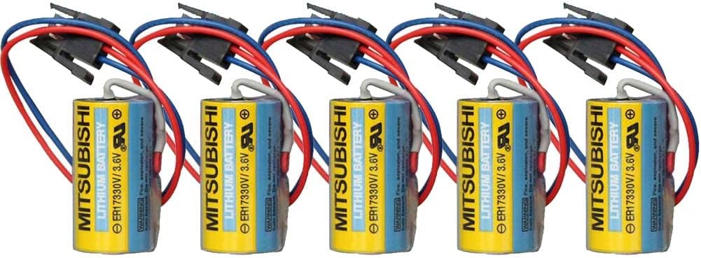 SHENYANG 5 Pack MR-BAT ER17330V 3.6V A6BAT PLC Battery for FANUC CNC System Power