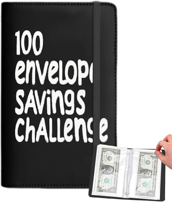 100 Envelopes Money Saving Challenge, 100 Envelope Challenge Binder to Save $5,050 - Money Saver Budget Binder Book with Pouches, Moneys Saving Wallet Budget Binders