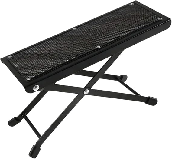 Guitar Foot Stool Adjustable Guitar Leg Rest Step Footstool Black for Classical Guitar Player