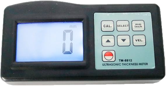 TM8812 Digital Ultrasonic Thickness Gauge Meter Tester TM-8812 for Metal Polyethylene Steel 1.2~200mm / 0.05~8 inch