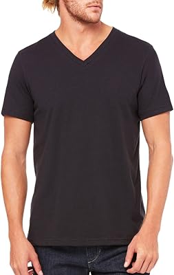 Bella 3005 Unisex Jersey Short Sleeve V-Neck Tee - Vintage Black44; Small